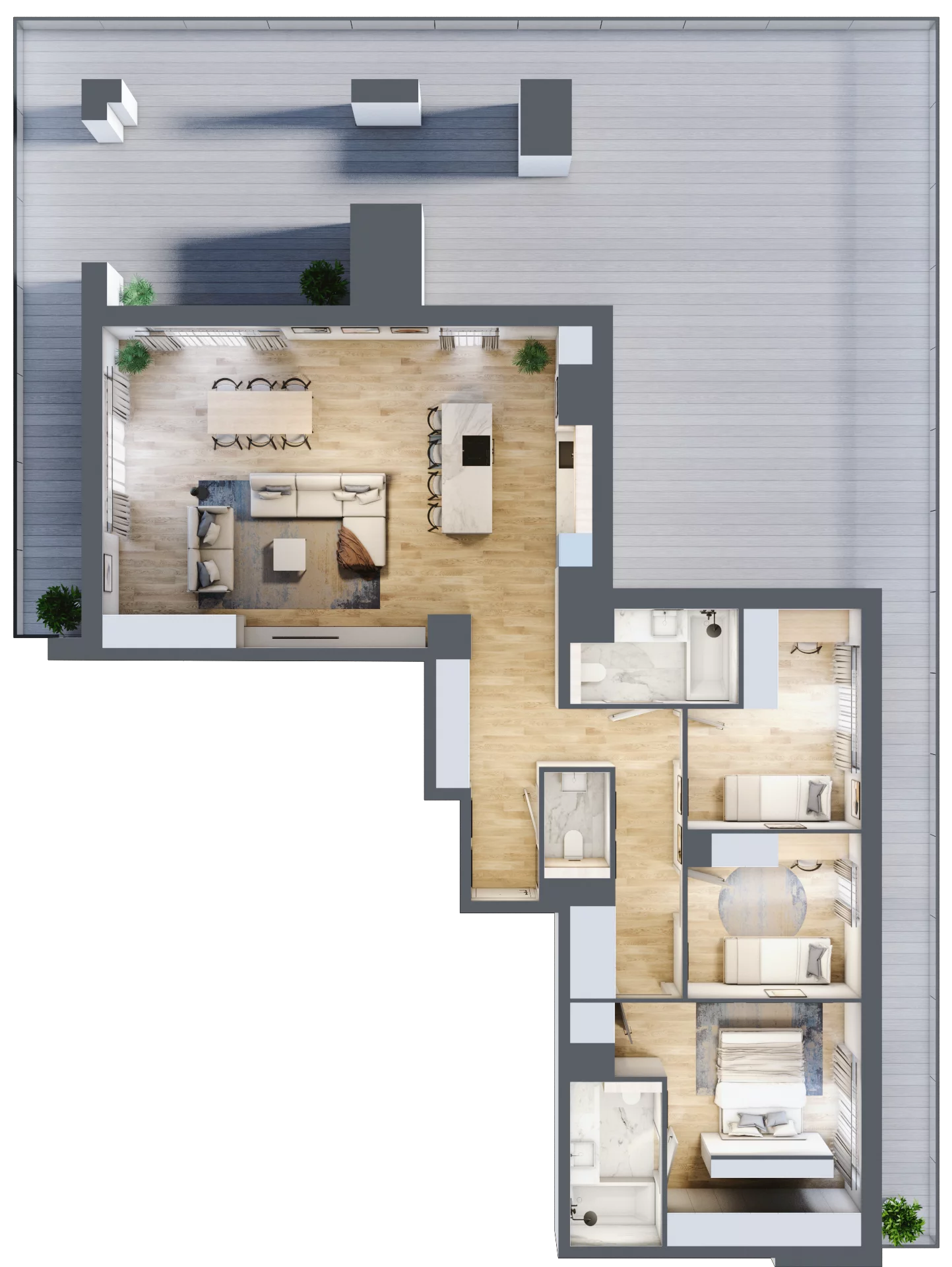 4 pokoje, mieszkanie 114,15 m², piętro 6, oferta nr D.6.1, ATAL Parkowa, Poznań, Nowe Miasto, Osiedle Warszawskie, ul. Mogileńska