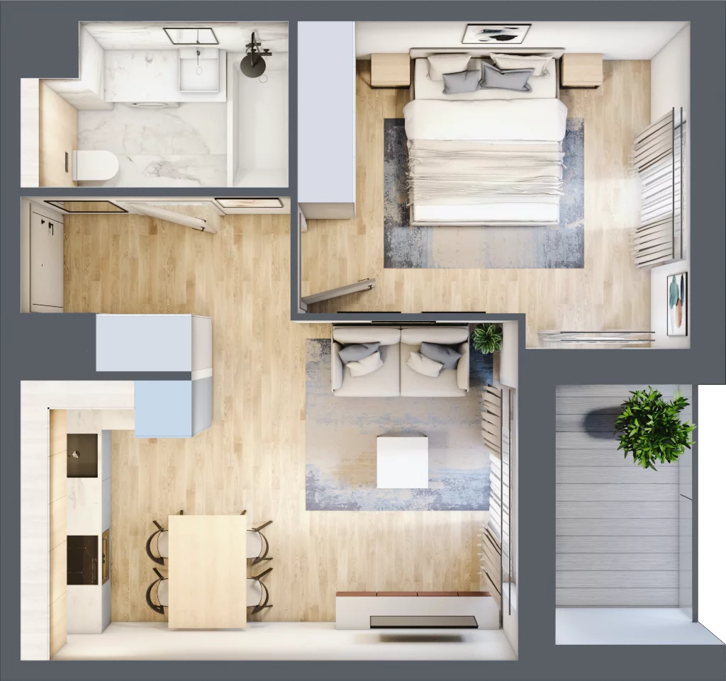 2 pokoje, mieszkanie 39,68 m², piętro 5, oferta nr D.5.5, ATAL Parkowa, Poznań, Nowe Miasto, Osiedle Warszawskie, ul. Mogileńska
