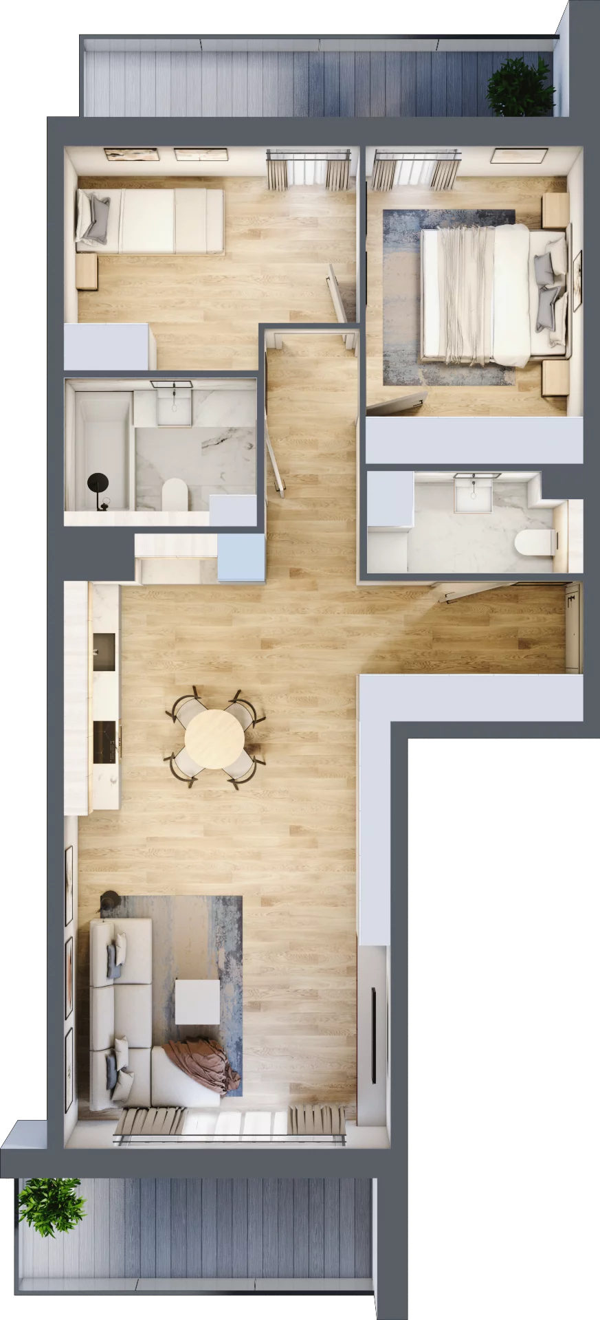 3 pokoje, mieszkanie 68,97 m², piętro 1, oferta nr B.1.3, ATAL Parkowa, Poznań, Nowe Miasto, Osiedle Warszawskie, ul. Mogileńska