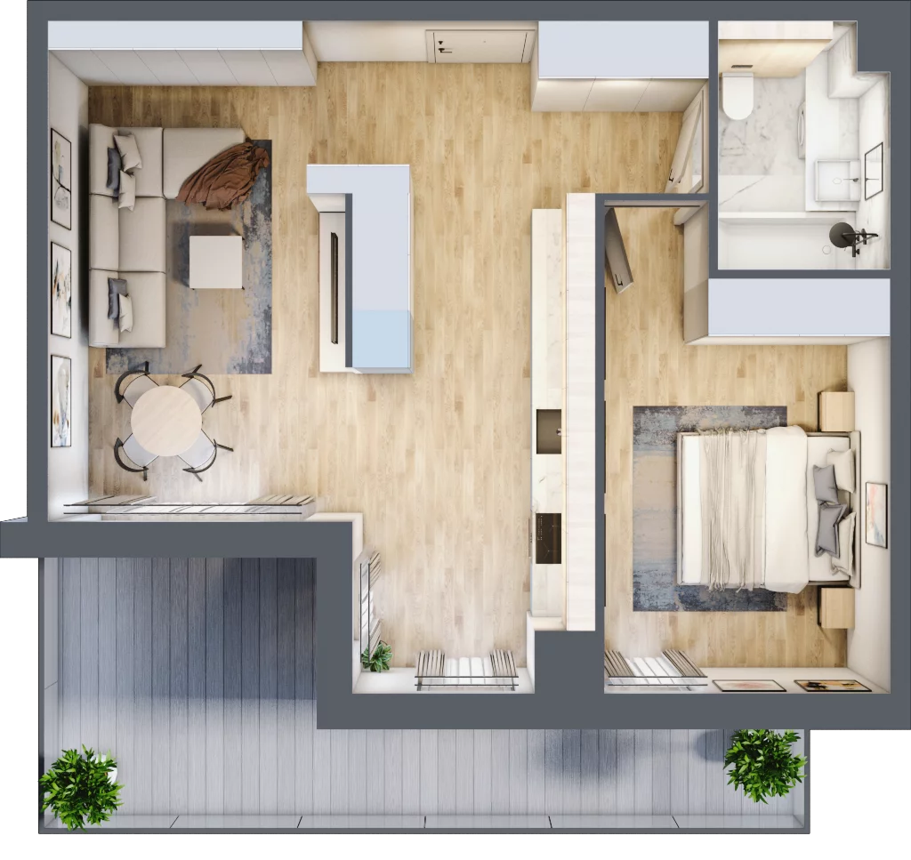 2 pokoje, mieszkanie 54,68 m², piętro 4, oferta nr C.4.5, ATAL Parkowa, Poznań, Nowe Miasto, Osiedle Warszawskie, ul. Mogileńska