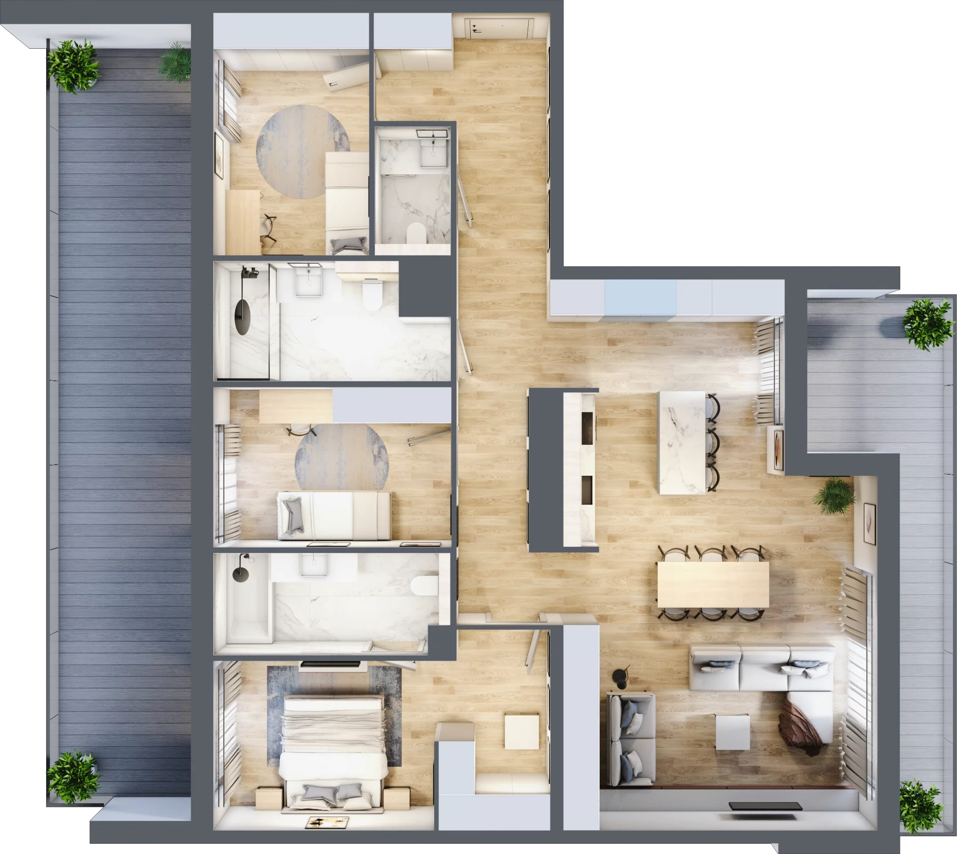 4 pokoje, mieszkanie 115,88 m², piętro 6, oferta nr D.6.2, ATAL Parkowa, Poznań, Nowe Miasto, Osiedle Warszawskie, ul. Mogileńska