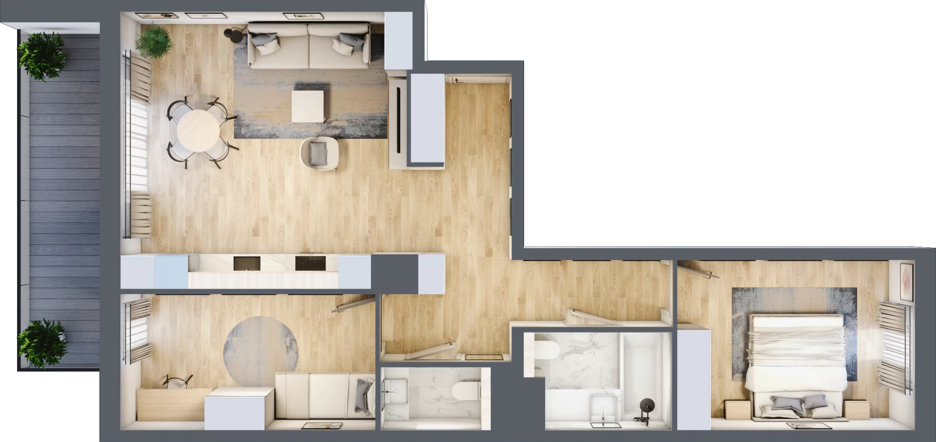 3 pokoje, mieszkanie 69,99 m², piętro 1, oferta nr D.1.6, ATAL Parkowa, Poznań, Nowe Miasto, Osiedle Warszawskie, ul. Mogileńska