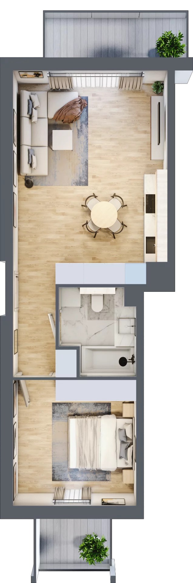 2 pokoje, mieszkanie 48,30 m², piętro 3, oferta nr B.3.1, ATAL Parkowa, Poznań, Nowe Miasto, Osiedle Warszawskie, ul. Mogileńska
