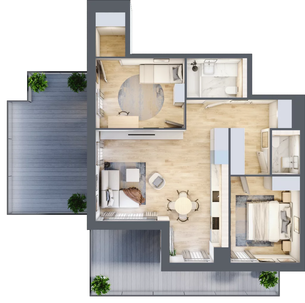 3 pokoje, mieszkanie 67,86 m², piętro 5, oferta nr C.5.5, ATAL Parkowa, Poznań, Nowe Miasto, Osiedle Warszawskie, ul. Mogileńska