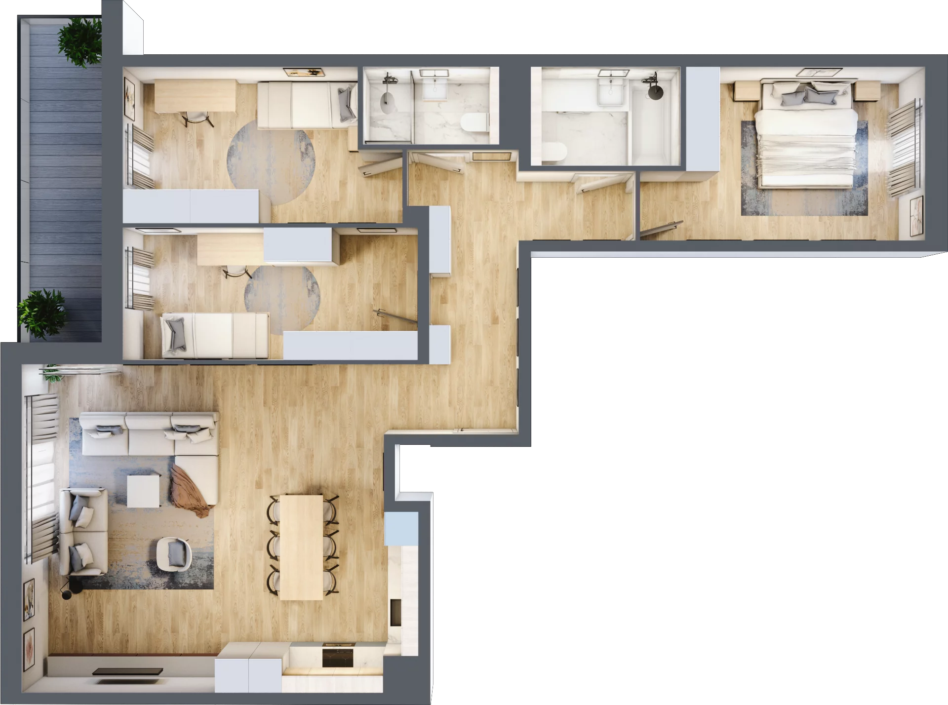 4 pokoje, mieszkanie 98,40 m², piętro 4, oferta nr C.4.1, ATAL Parkowa, Poznań, Nowe Miasto, Osiedle Warszawskie, ul. Mogileńska
