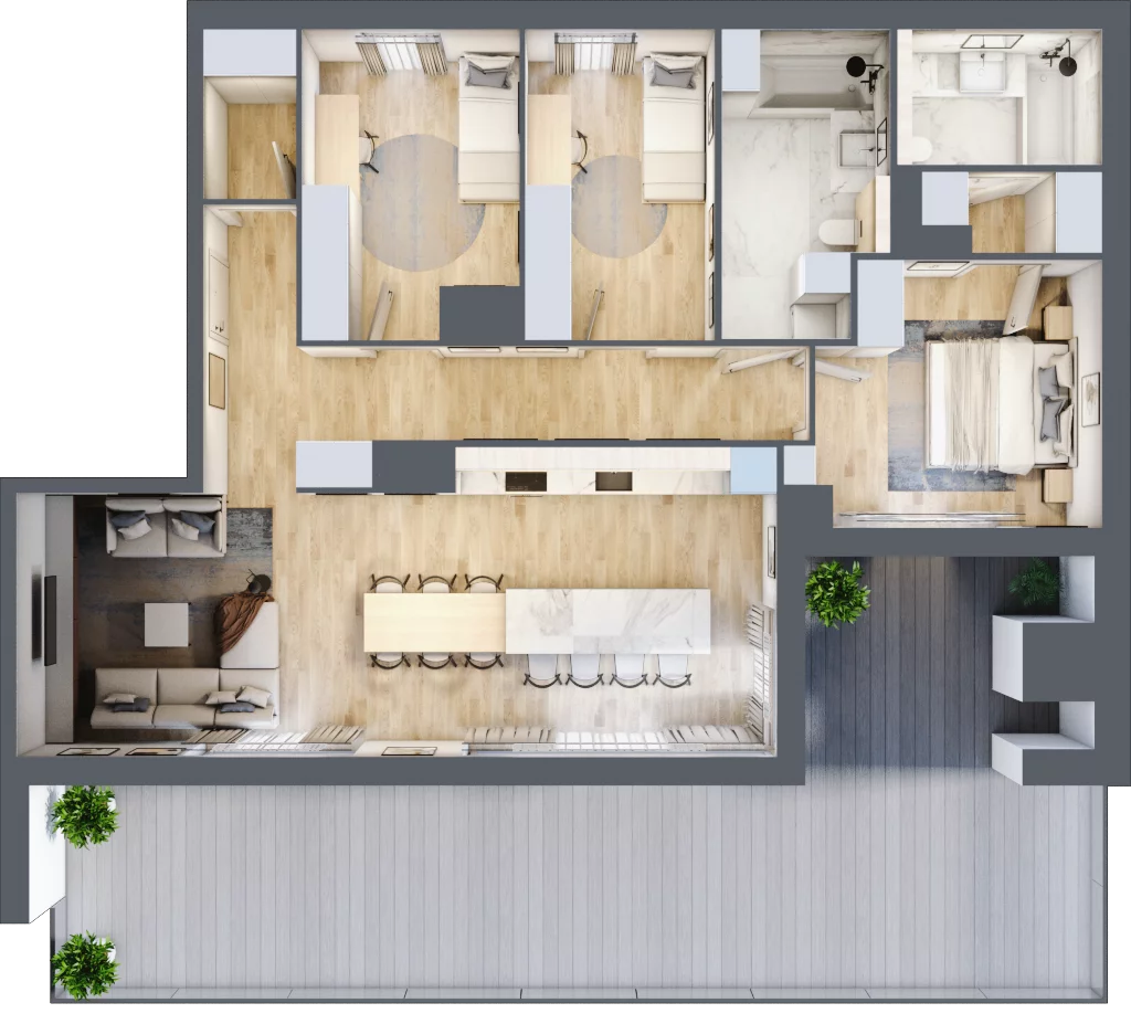4 pokoje, mieszkanie 101,15 m², piętro 5, oferta nr A.5.1, ATAL Parkowa, Poznań, Nowe Miasto, Osiedle Warszawskie, ul. Mogileńska