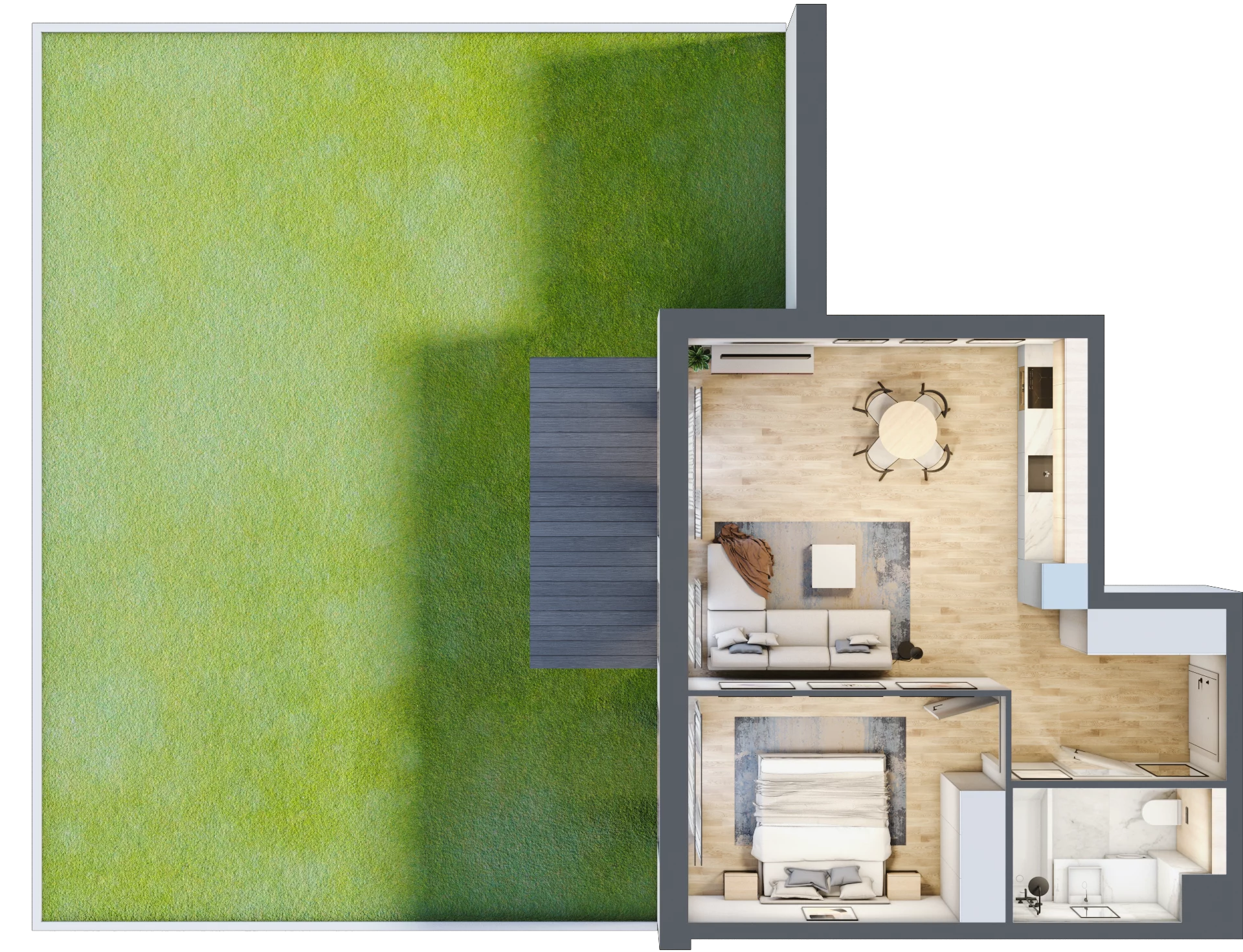 2 pokoje, mieszkanie 46,16 m², parter, oferta nr D.0.1, ATAL Parkowa, Poznań, Nowe Miasto, Osiedle Warszawskie, ul. Mogileńska
