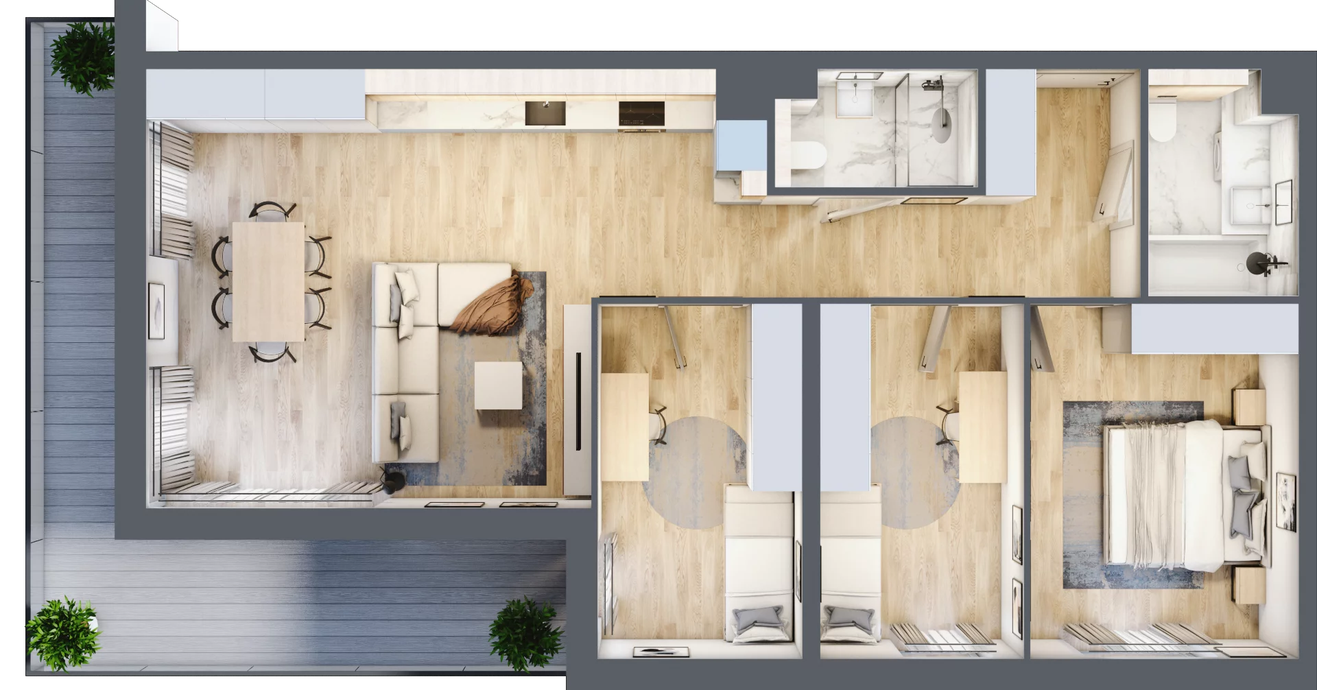 4 pokoje, mieszkanie 83,63 m², piętro 1, oferta nr A.1.2, ATAL Parkowa, Poznań, Nowe Miasto, Osiedle Warszawskie, ul. Mogileńska