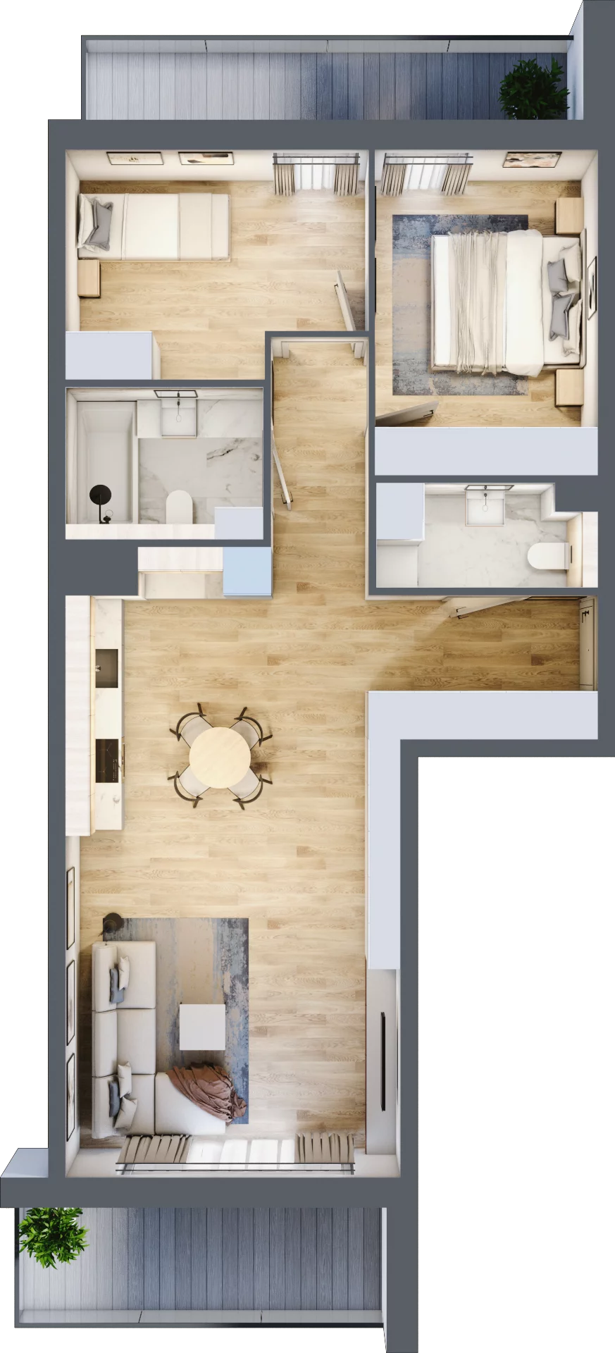 3 pokoje, mieszkanie 68,97 m², piętro 4, oferta nr B.4.3, ATAL Parkowa, Poznań, Nowe Miasto, Osiedle Warszawskie, ul. Mogileńska