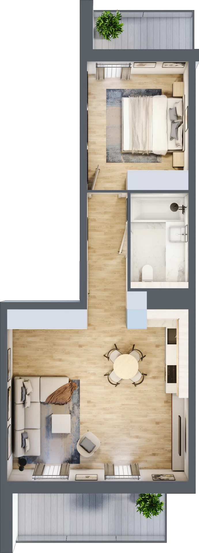 2 pokoje, mieszkanie 50,91 m², piętro 1, oferta nr A.1.1, ATAL Parkowa, Poznań, Nowe Miasto, Osiedle Warszawskie, ul. Mogileńska