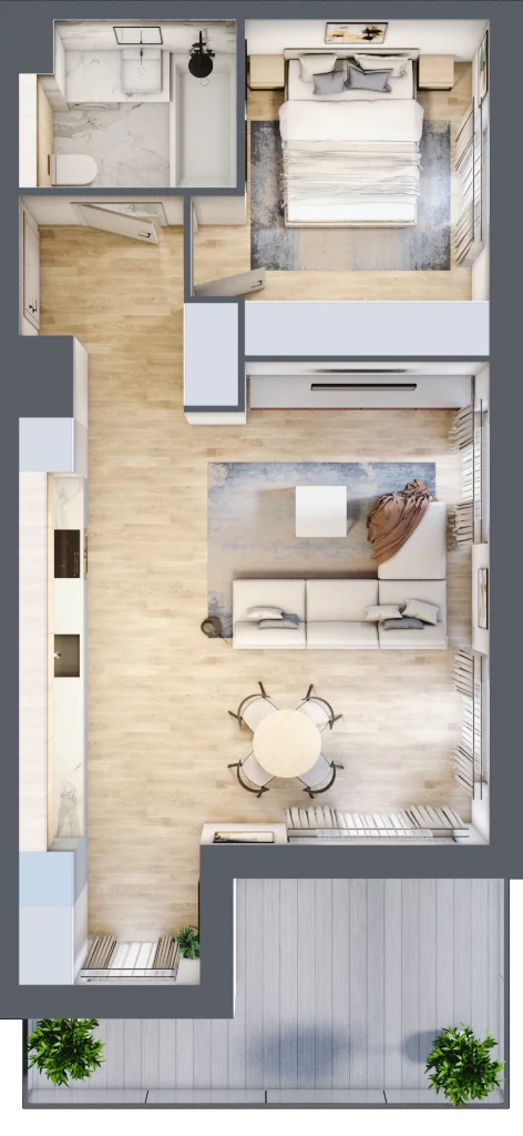 2 pokoje, mieszkanie 48,55 m², piętro 6, oferta nr I.6.2, ATAL Parkowa, Poznań, Nowe Miasto, Osiedle Warszawskie, ul. Mogileńska