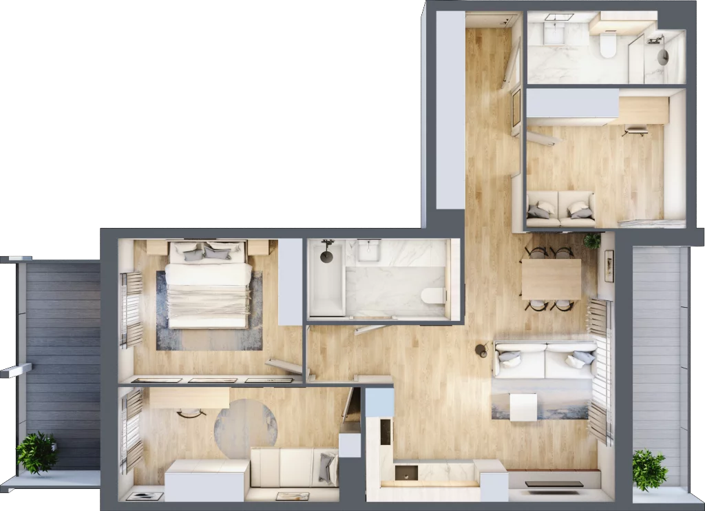 3 pokoje, mieszkanie 78,81 m², piętro 1, oferta nr G.1.3, ATAL Parkowa, Poznań, Nowe Miasto, Osiedle Warszawskie, ul. Mogileńska