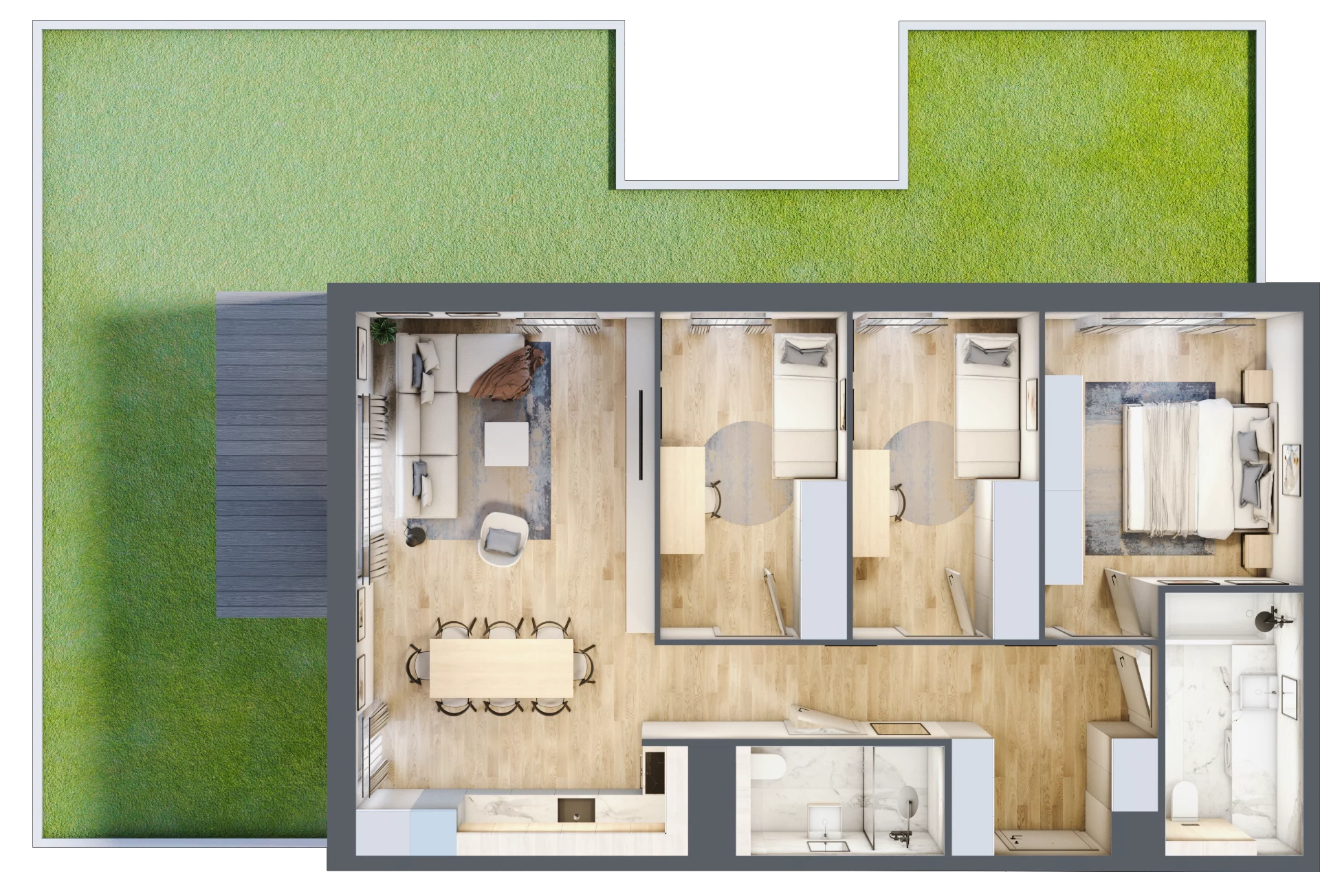 4 pokoje, mieszkanie 82,71 m², parter, oferta nr G.0.4, ATAL Parkowa, Poznań, Nowe Miasto, Osiedle Warszawskie, ul. Mogileńska