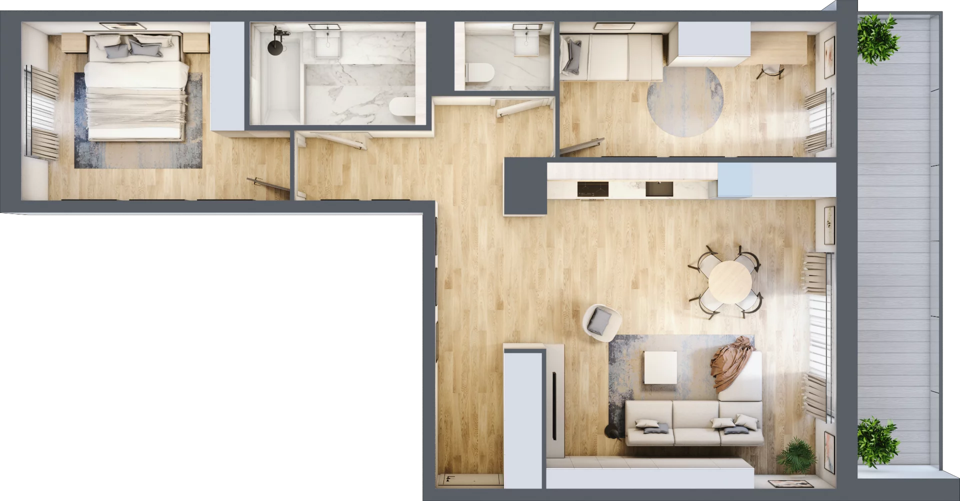 3 pokoje, mieszkanie 77,22 m², piętro 5, oferta nr F.5.3, ATAL Parkowa, Poznań, Nowe Miasto, Osiedle Warszawskie, ul. Mogileńska