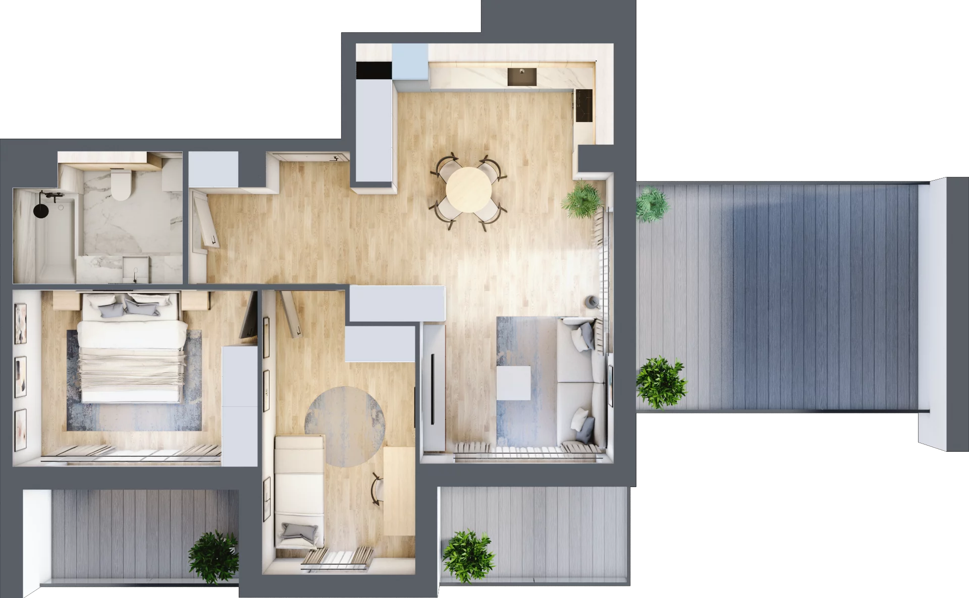 3 pokoje, mieszkanie 62,07 m², piętro 6, oferta nr H.6.1, ATAL Parkowa, Poznań, Nowe Miasto, Osiedle Warszawskie, ul. Mogileńska