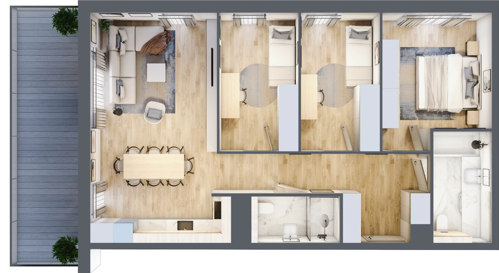4 pokoje, mieszkanie 82,71 m², piętro 1, oferta nr G.1.5, ATAL Parkowa, Poznań, Nowe Miasto, Osiedle Warszawskie, ul. Mogileńska
