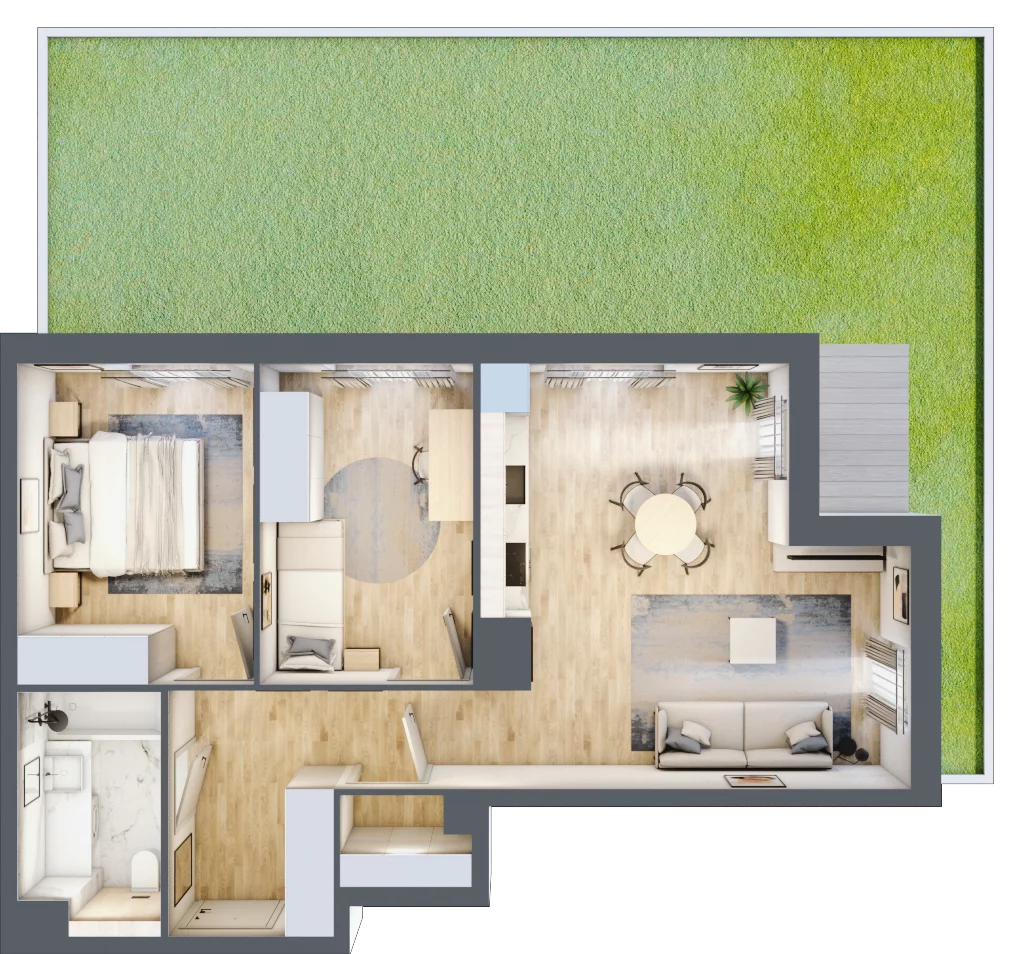3 pokoje, mieszkanie 60,53 m², parter, oferta nr I.0.1, ATAL Parkowa, Poznań, Nowe Miasto, Osiedle Warszawskie, ul. Mogileńska