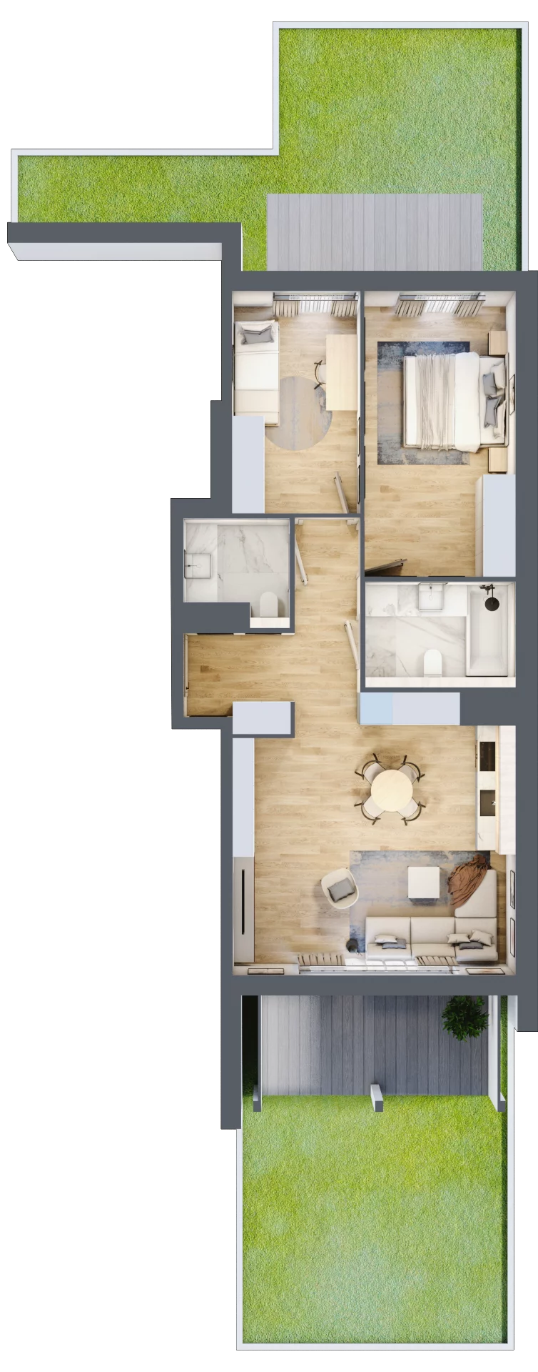 3 pokoje, mieszkanie 67,53 m², parter, oferta nr H.0.1, ATAL Parkowa, Poznań, Nowe Miasto, Osiedle Warszawskie, ul. Mogileńska