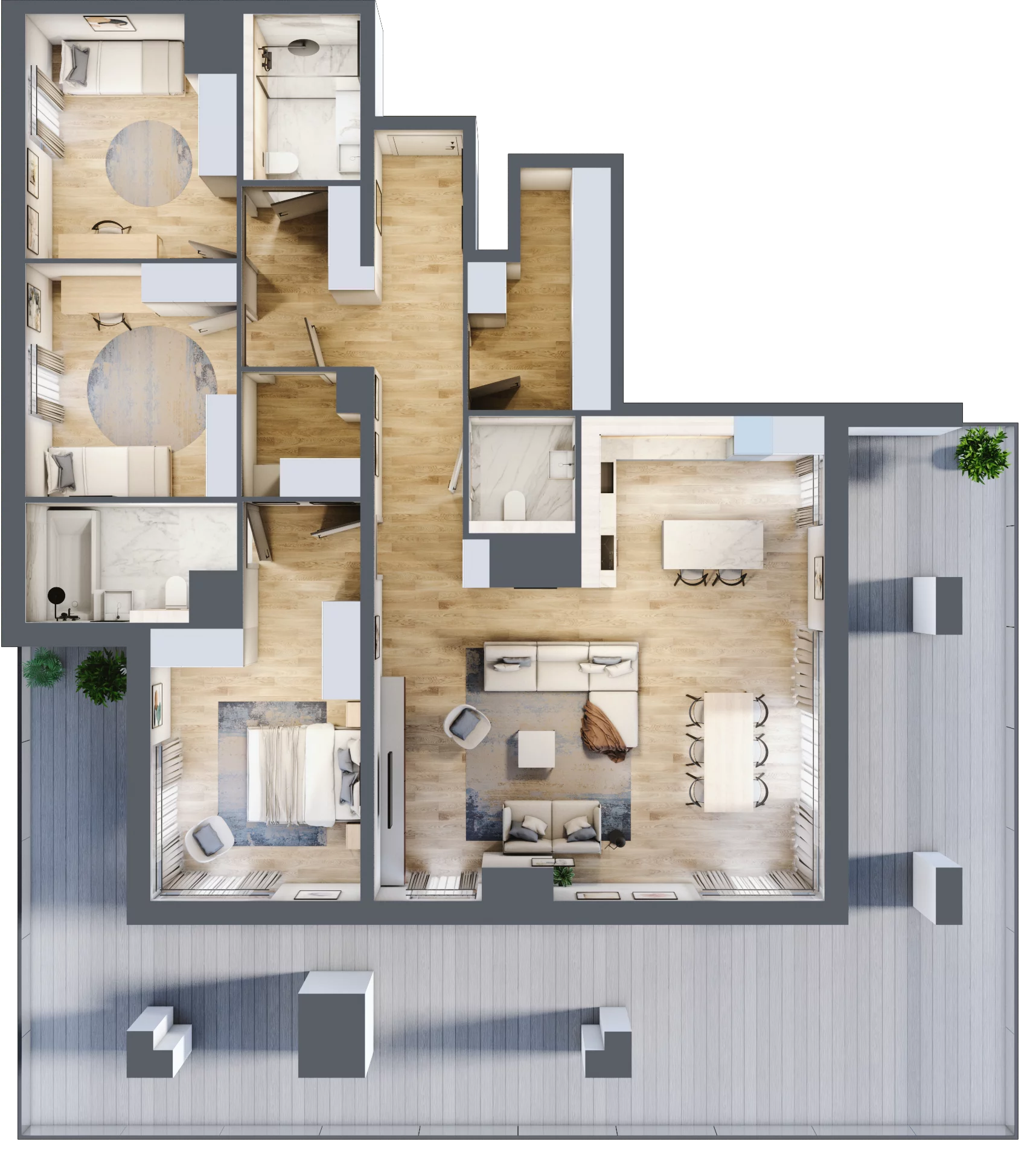 4 pokoje, mieszkanie 125,65 m², piętro 6, oferta nr E.6.1, ATAL Parkowa, Poznań, Nowe Miasto, Osiedle Warszawskie, ul. Mogileńska
