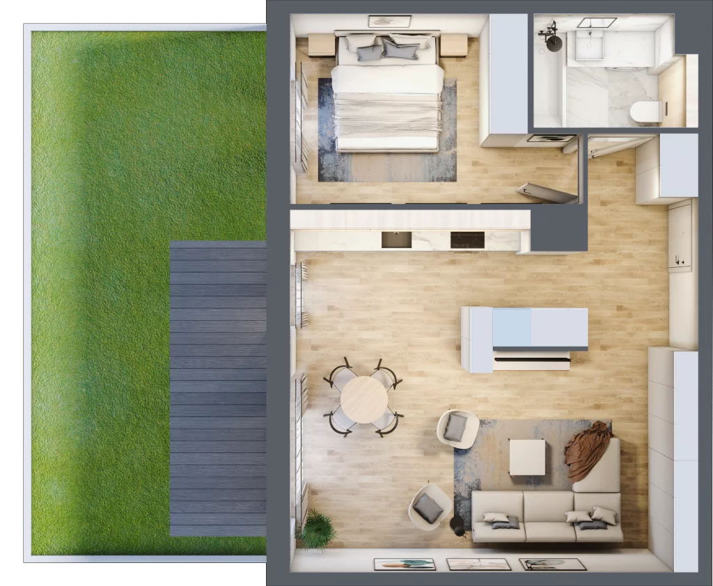 2 pokoje, mieszkanie 54,97 m², parter, oferta nr G.0.3, ATAL Parkowa, Poznań, Nowe Miasto, Osiedle Warszawskie, ul. Mogileńska