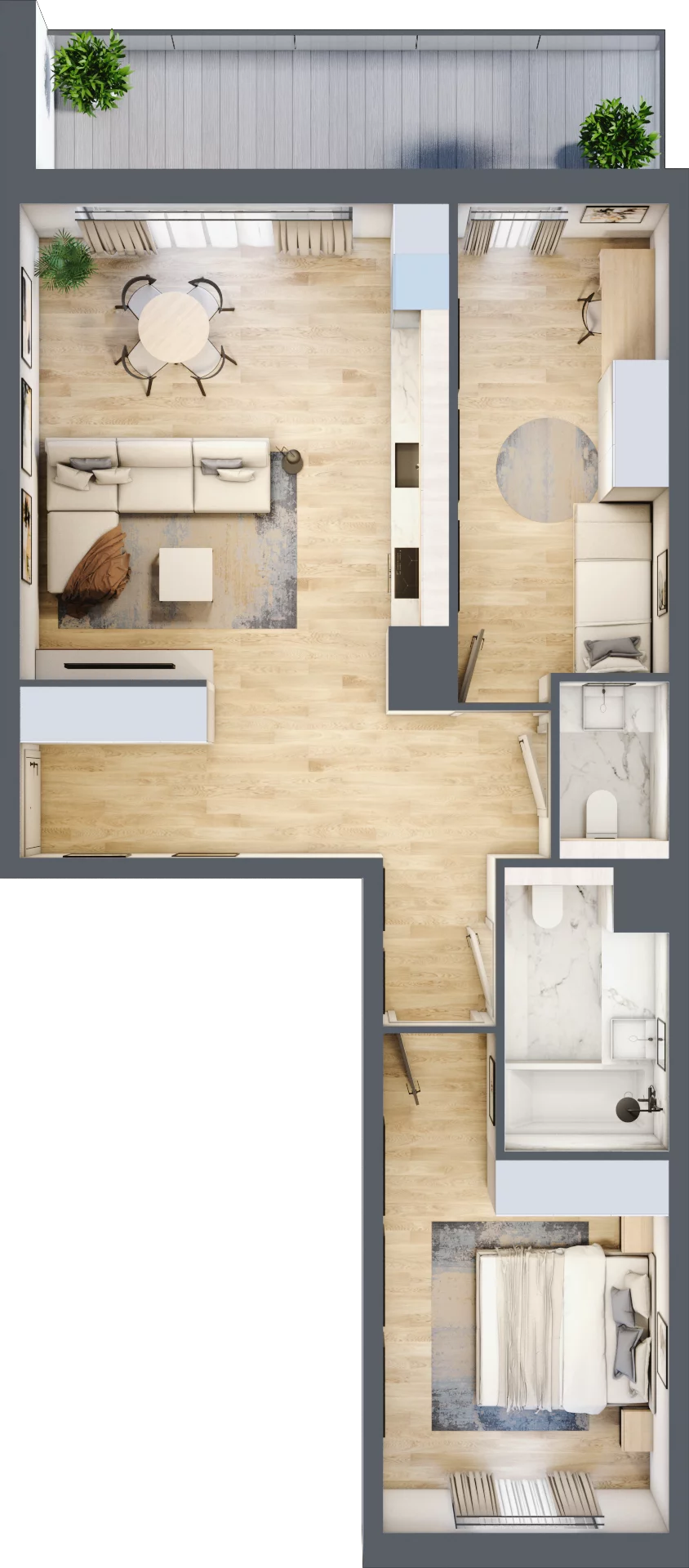 3 pokoje, mieszkanie 68,73 m², piętro 1, oferta nr G.1.1, ATAL Parkowa, Poznań, Nowe Miasto, Osiedle Warszawskie, ul. Mogileńska
