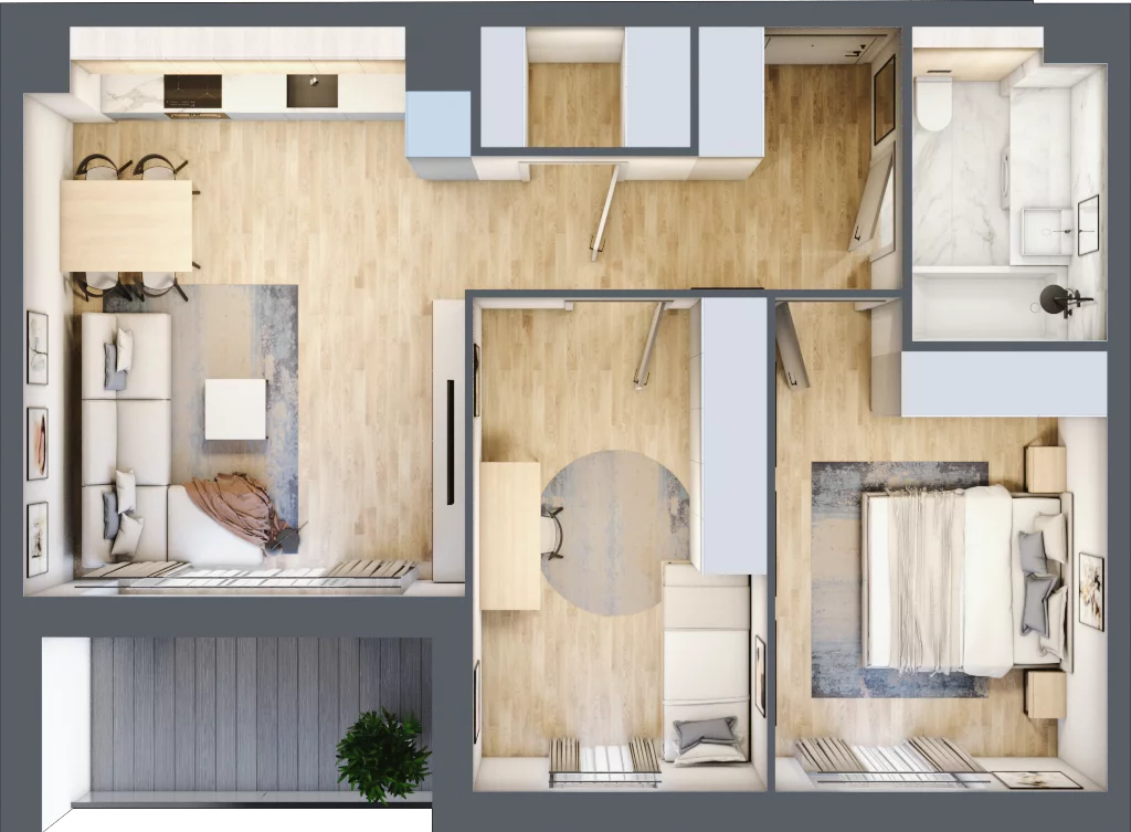3 pokoje, mieszkanie 60,27 m², piętro 3, oferta nr H.3.2, ATAL Parkowa, Poznań, Nowe Miasto, Osiedle Warszawskie, ul. Mogileńska