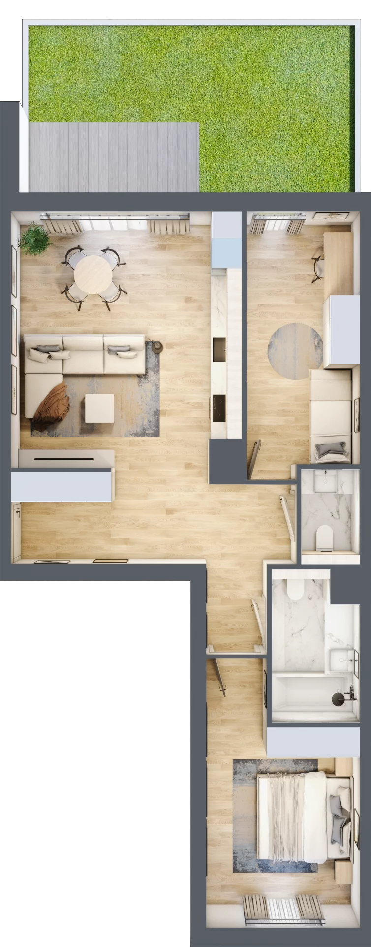 3 pokoje, mieszkanie 68,73 m², parter, oferta nr G.0.1, ATAL Parkowa, Poznań, Nowe Miasto, Osiedle Warszawskie, ul. Mogileńska