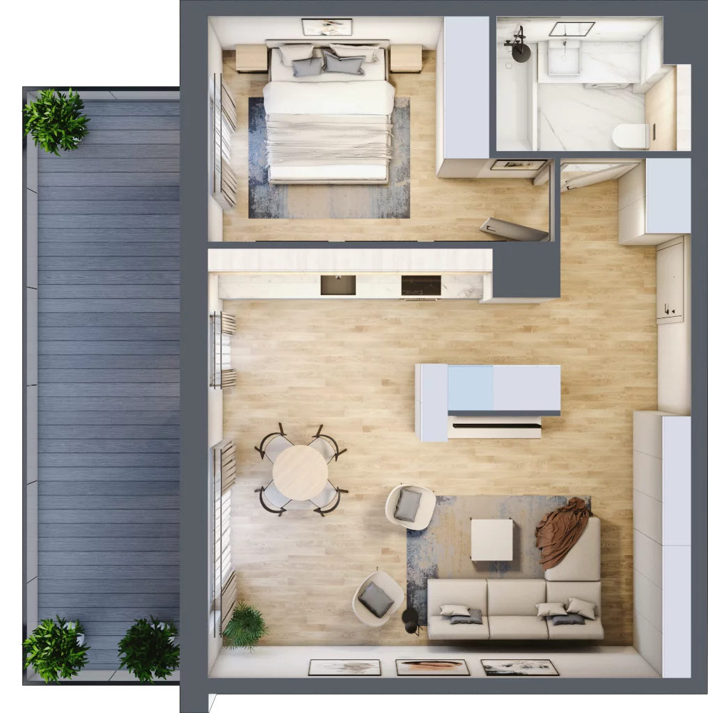 2 pokoje, mieszkanie 54,97 m², piętro 2, oferta nr G.2.4, ATAL Parkowa, Poznań, Nowe Miasto, Osiedle Warszawskie, ul. Mogileńska