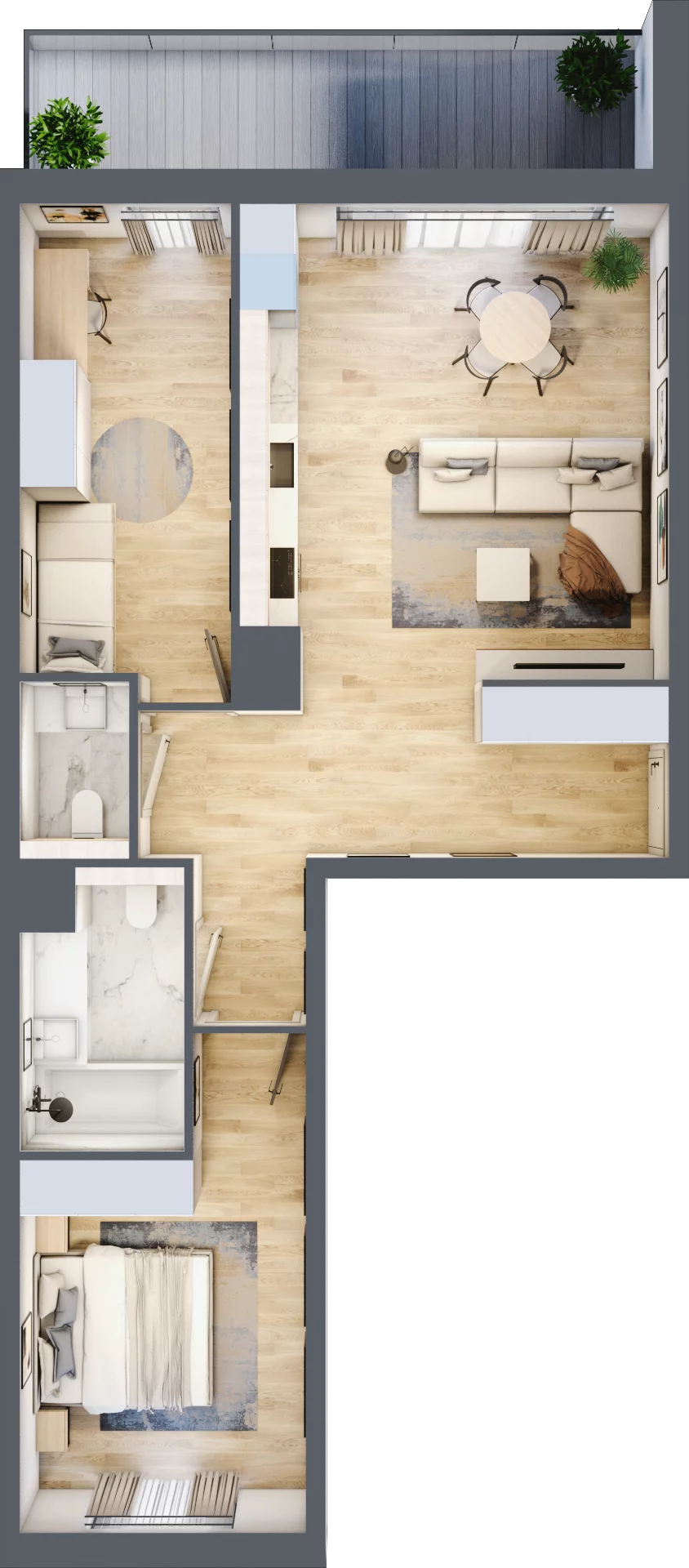 3 pokoje, mieszkanie 68,73 m², piętro 6, oferta nr H.6.2, ATAL Parkowa, Poznań, Nowe Miasto, Osiedle Warszawskie, ul. Mogileńska