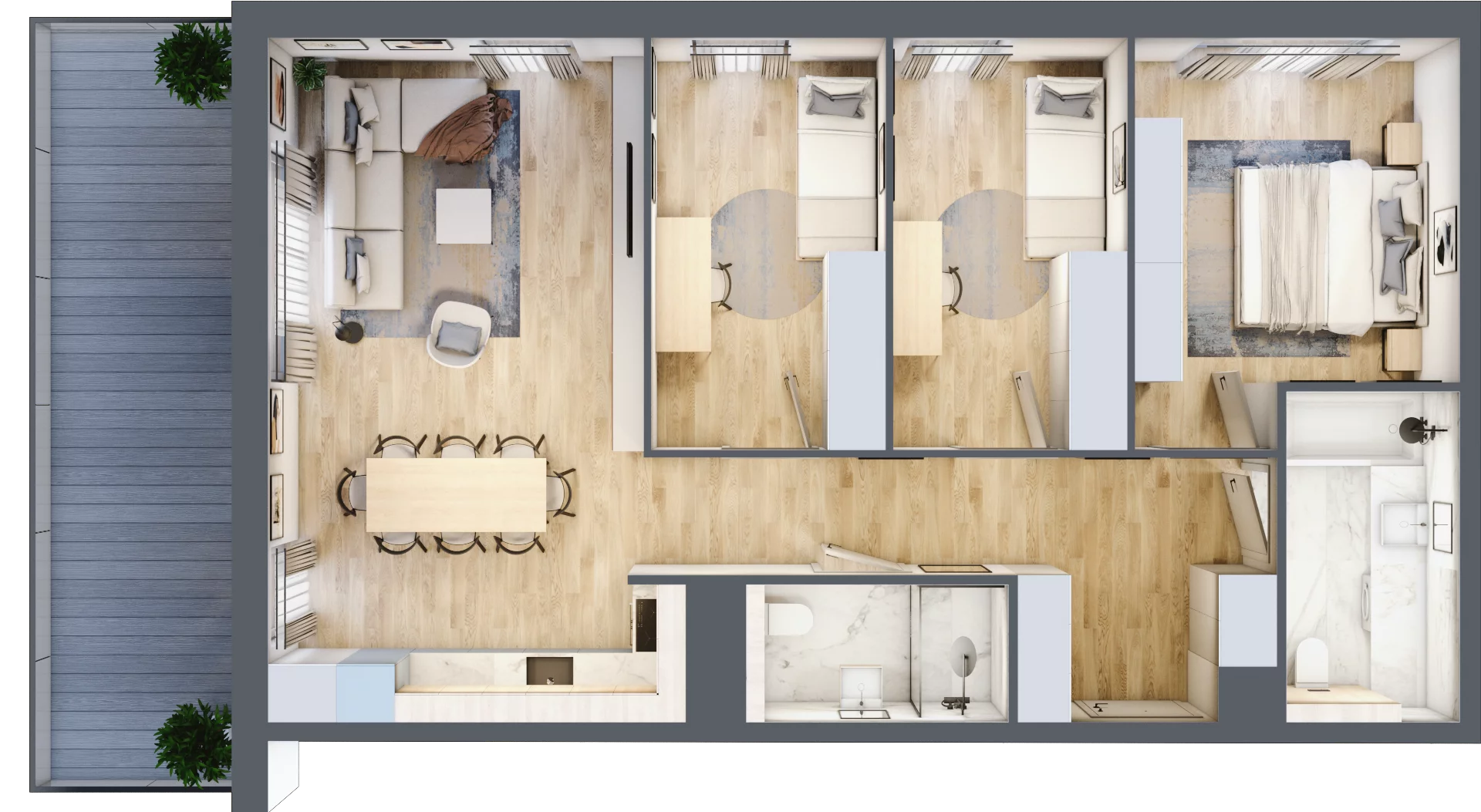 4 pokoje, mieszkanie 82,71 m², piętro 3, oferta nr G.3.5, ATAL Parkowa, Poznań, Nowe Miasto, Osiedle Warszawskie, ul. Mogileńska