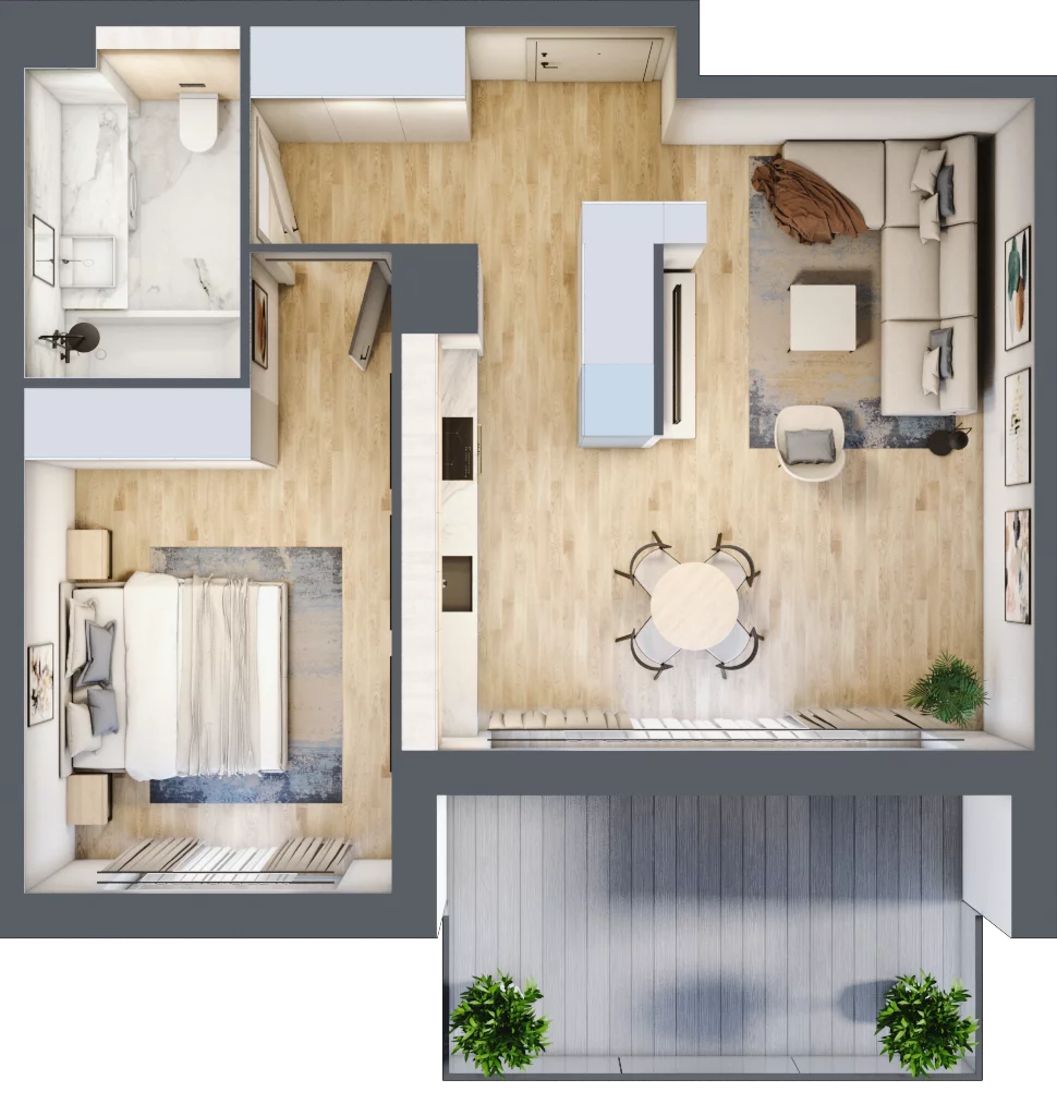 2 pokoje, mieszkanie 51,79 m², piętro 3, oferta nr J.3.4, ATAL Parkowa, Poznań, Nowe Miasto, Osiedle Warszawskie, ul. Mogileńska