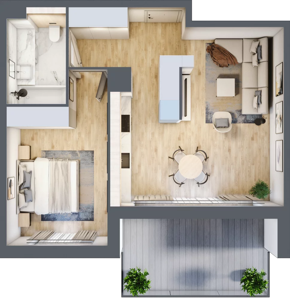 2 pokoje, mieszkanie 51,79 m², piętro 2, oferta nr J.2.4, ATAL Parkowa, Poznań, Nowe Miasto, Osiedle Warszawskie, ul. Mogileńska