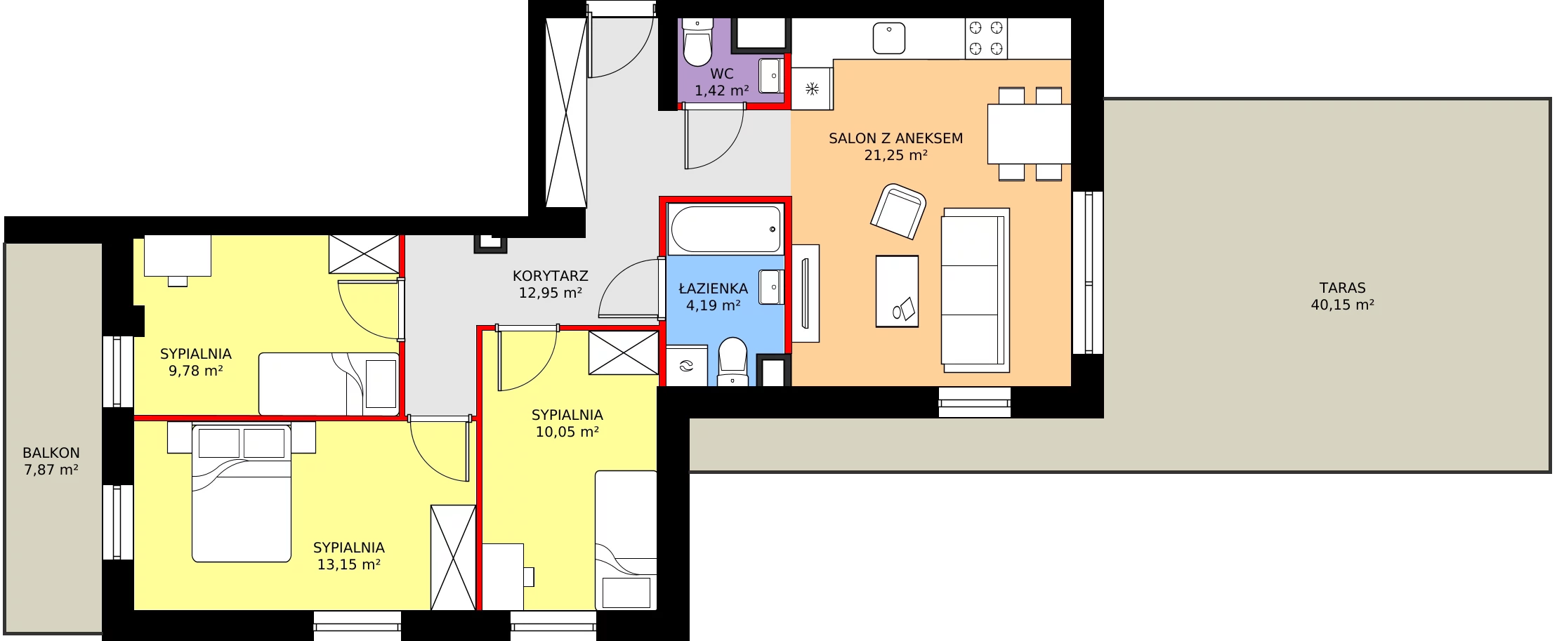Zalety mieszkania 72.79 m², 2.A2