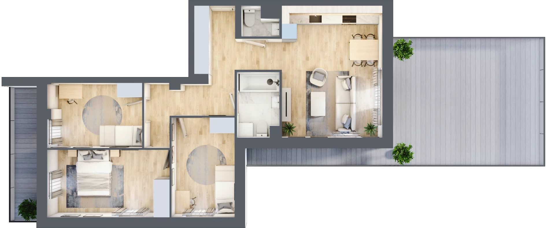 4 pokoje, mieszkanie 72,79 m², piętro 2, oferta nr 2.A2, Niebieski Bursztyn II, Reda, ul. Bosmańska