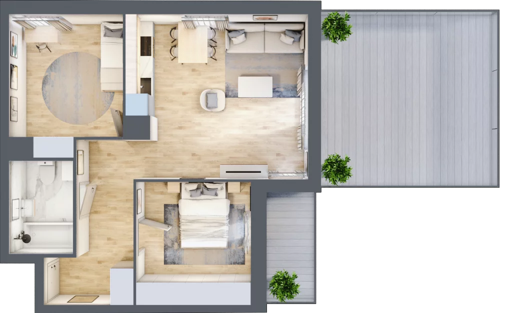 3 pokoje, mieszkanie 55,64 m², piętro 6, oferta nr 2.A43, Niebieski Bursztyn II, Reda, ul. Bosmańska