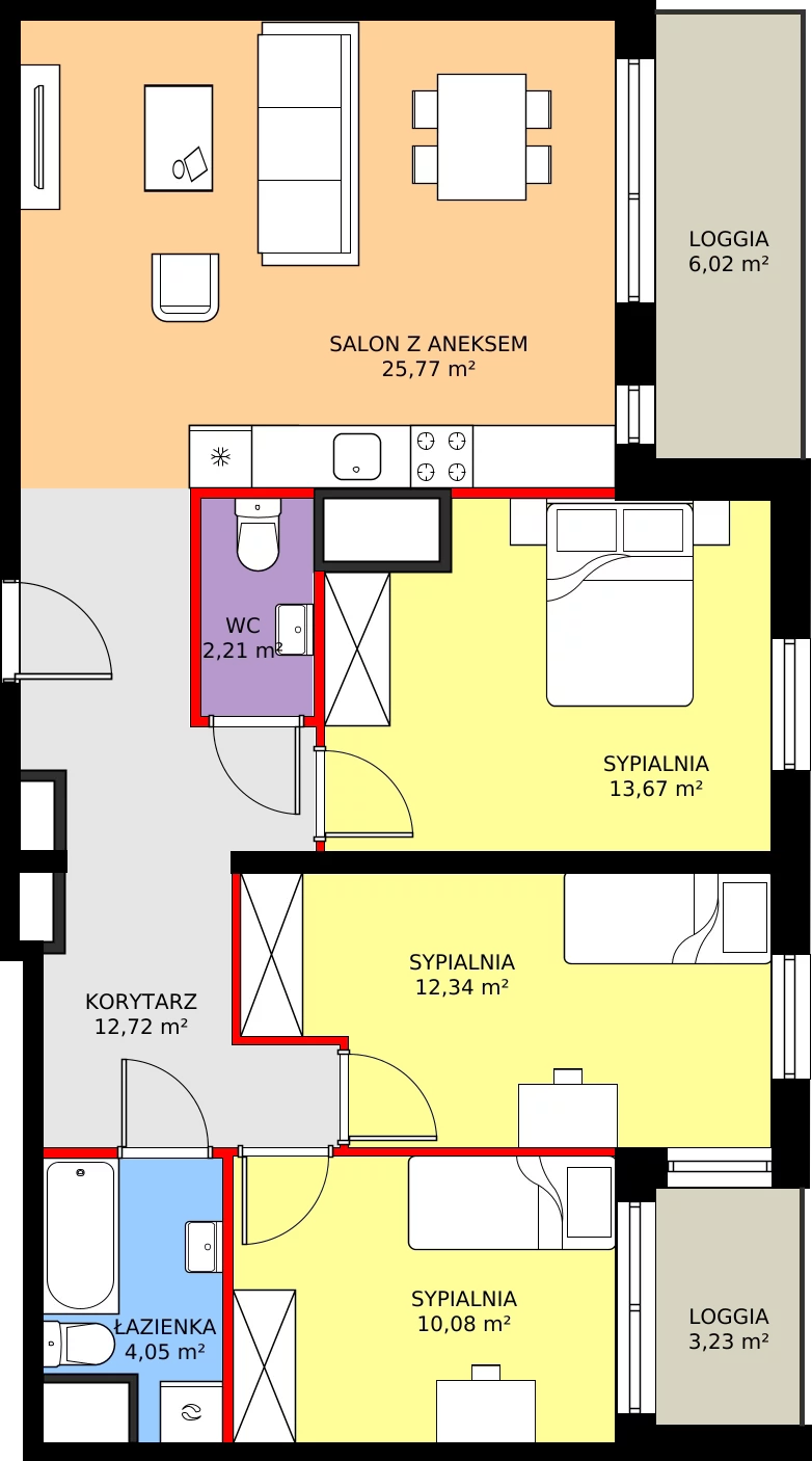 Zalety mieszkania 80.84 m², 2.A141