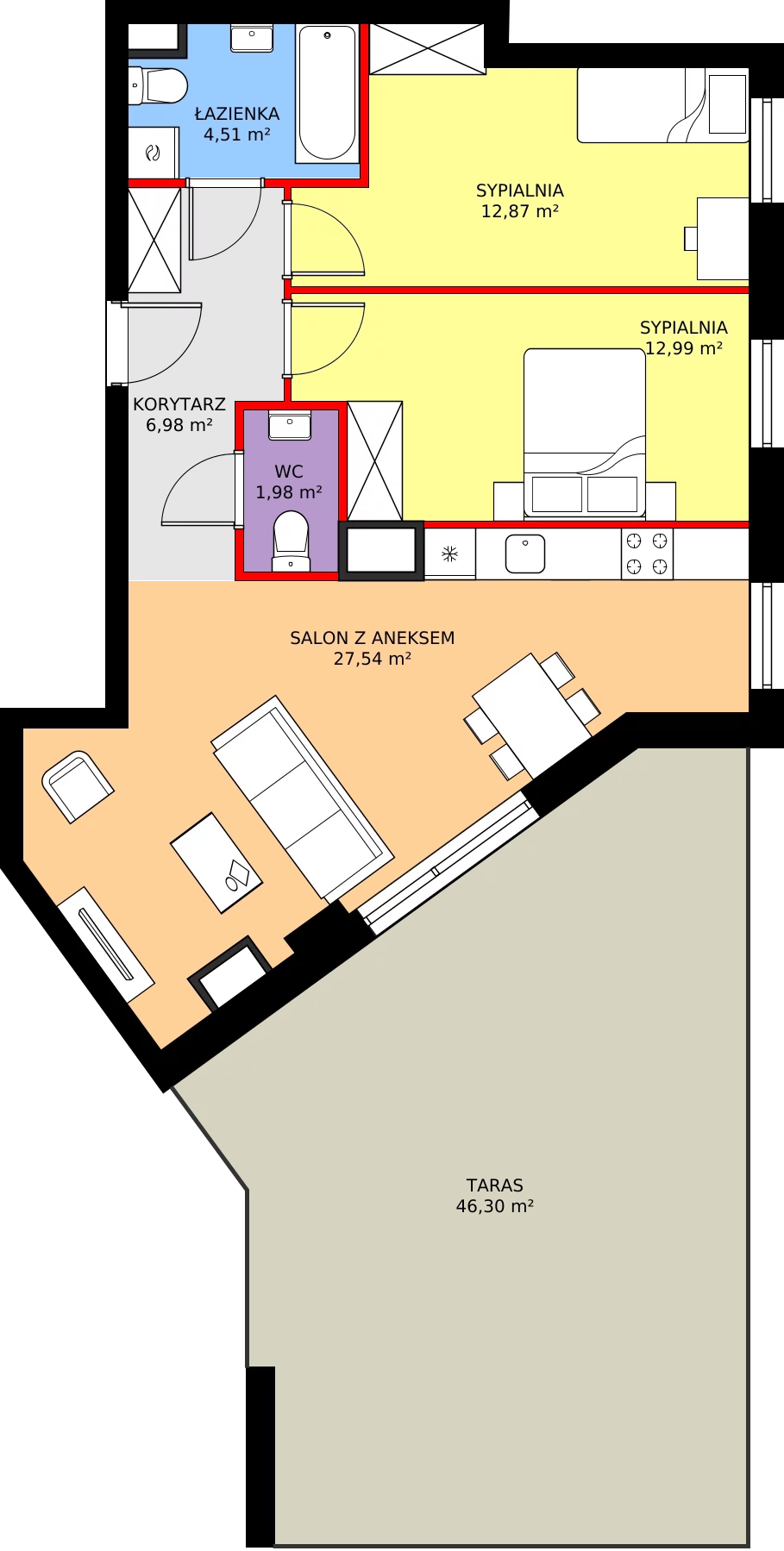 Zalety mieszkania 66.87 m², 2.A37