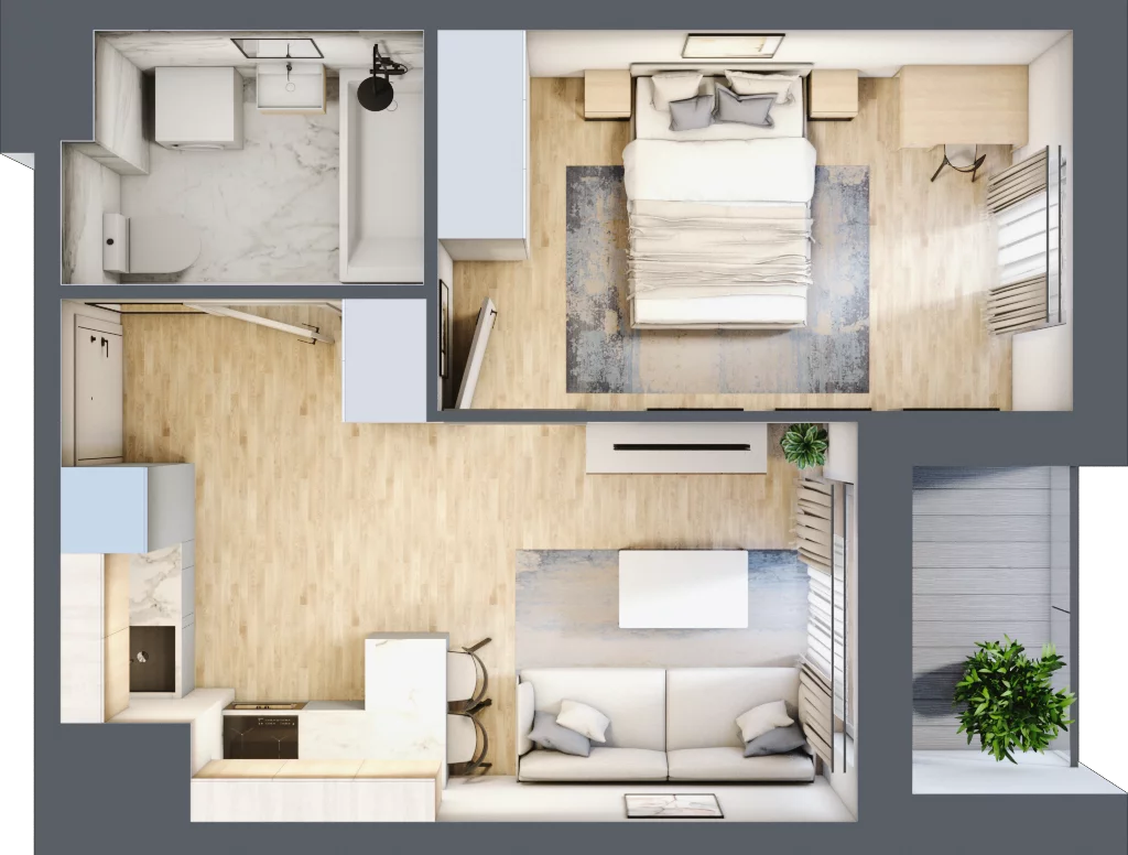 2 pokoje, mieszkanie 32,50 m², piętro 11, oferta nr 2.A89, Niebieski Bursztyn II, Reda, ul. Bosmańska