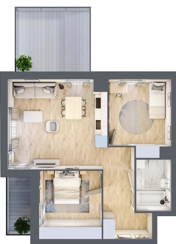3 pokoje, mieszkanie 55,94 m², piętro 6, oferta nr 2.A42, Niebieski Bursztyn II, Reda, ul. Bosmańska
