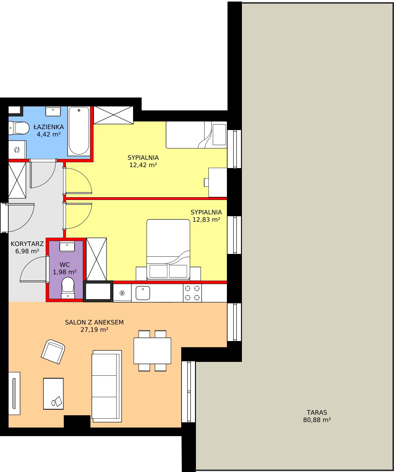 Zalety mieszkania 65.82 m², 2.A1