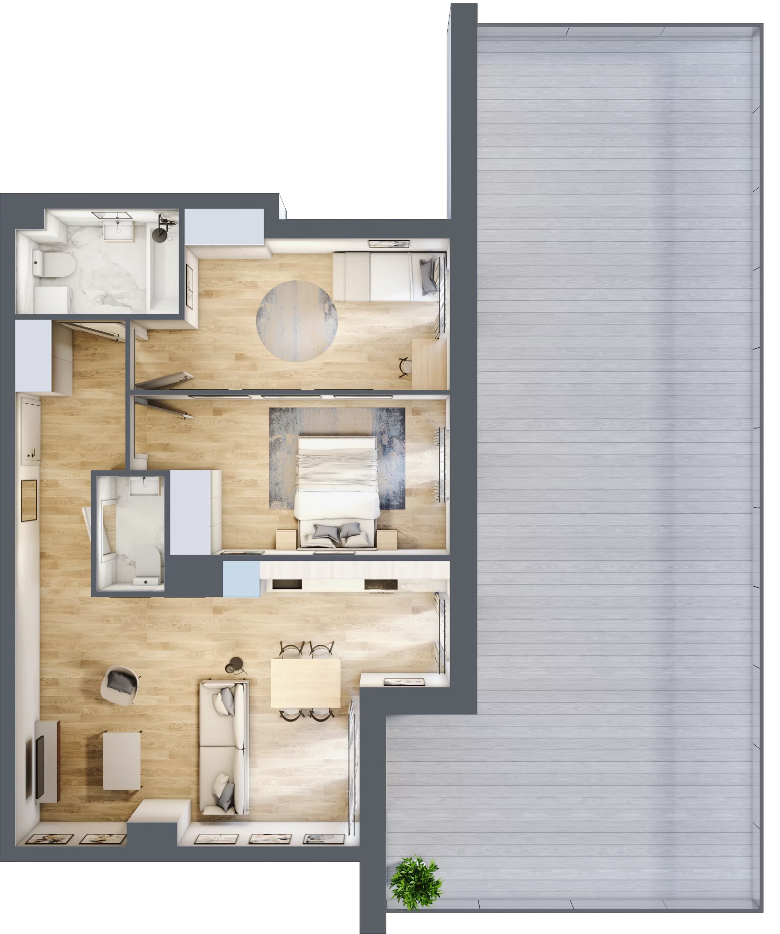 3 pokoje, mieszkanie 65,82 m², piętro 2, oferta nr 2.A1, Niebieski Bursztyn II, Reda, ul. Bosmańska