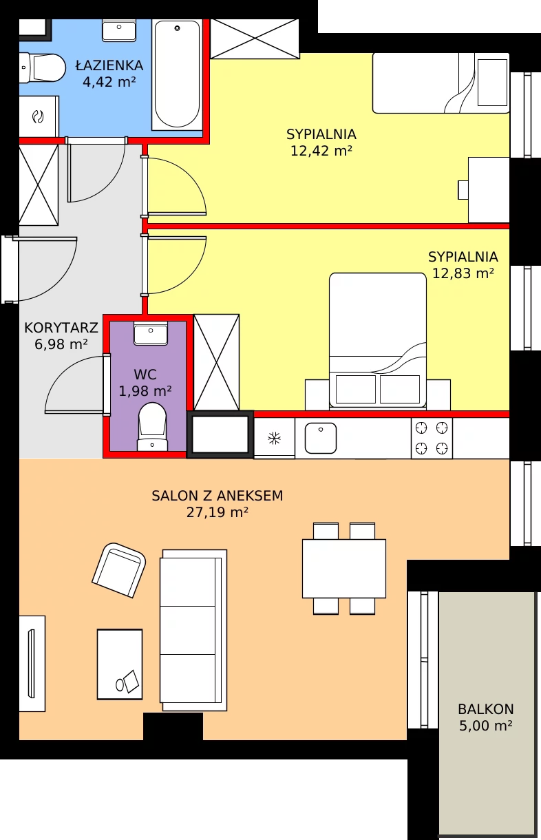 Zalety mieszkania 65.82 m², 2.A10