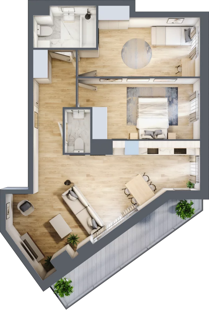 3 pokoje, mieszkanie 67,06 m², piętro 7, oferta nr 2.A46, Niebieski Bursztyn II, Reda, ul. Bosmańska