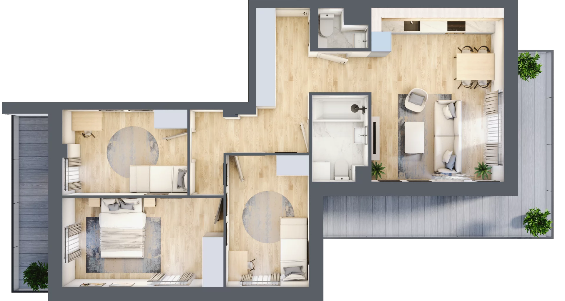 4 pokoje, mieszkanie 73,01 m², piętro 5, oferta nr 2.A29, Niebieski Bursztyn II, Reda, ul. Bosmańska
