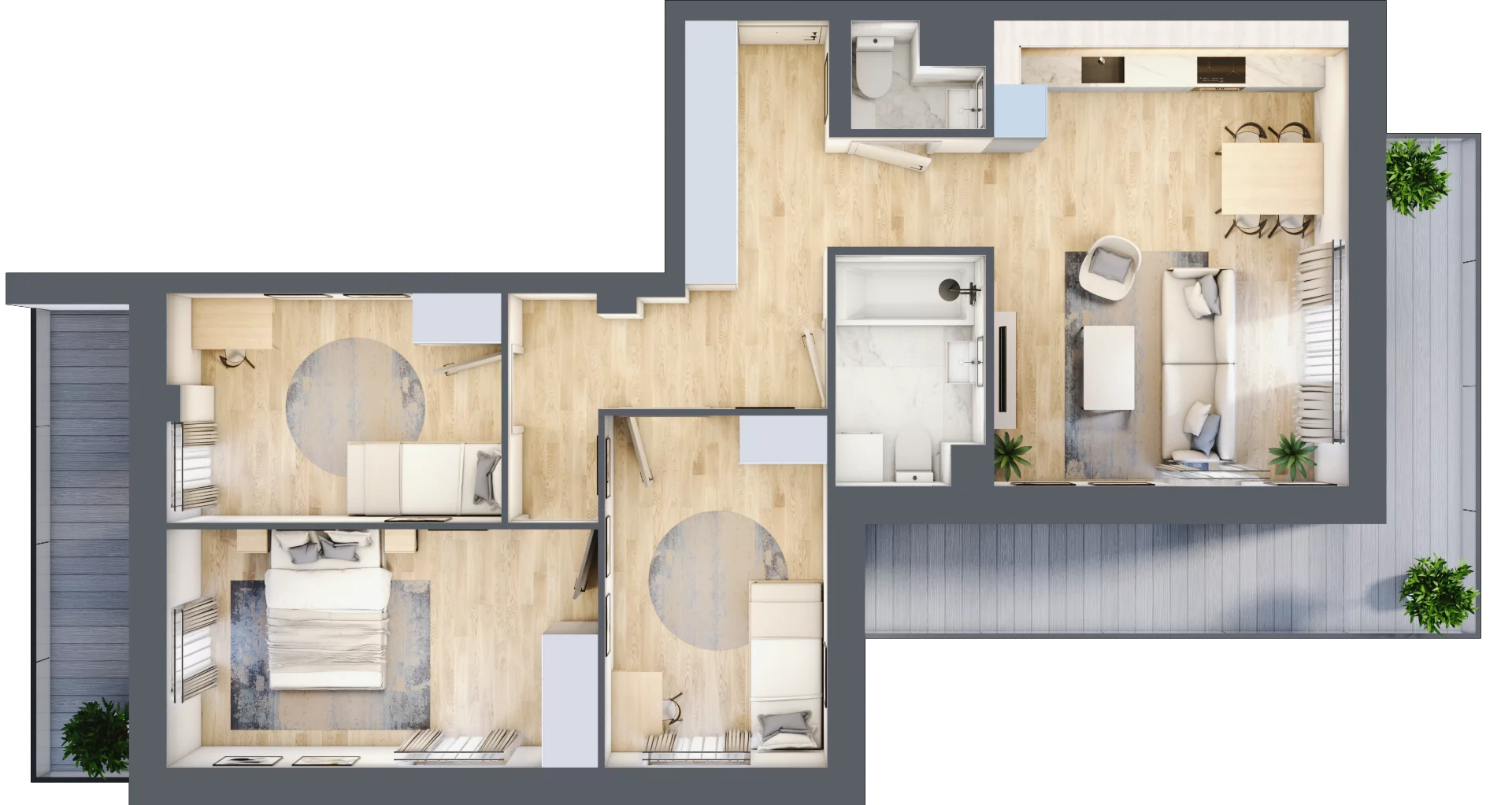 4 pokoje, mieszkanie 73,07 m², piętro 3, oferta nr 2.A11, Niebieski Bursztyn II, Reda, ul. Bosmańska