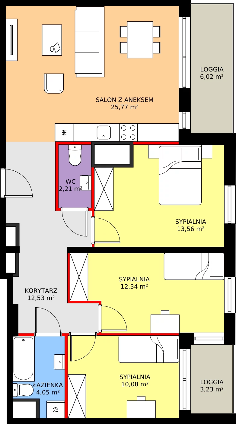 Zalety mieszkania 80.54 m², 2.A106