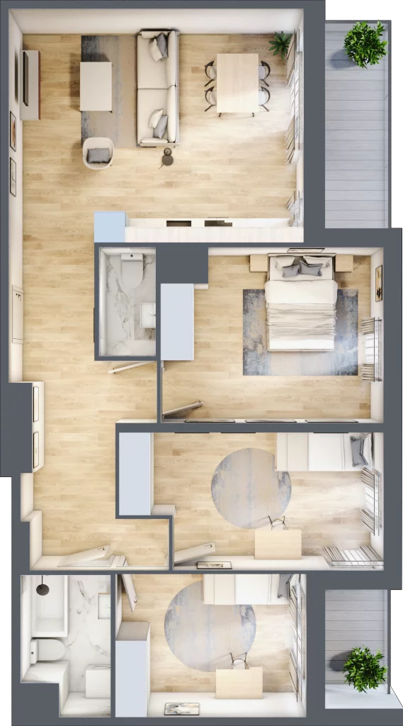 4 pokoje, mieszkanie 80,67 m², piętro 9, oferta nr 2.A71, Niebieski Bursztyn II, Reda, ul. Bosmańska