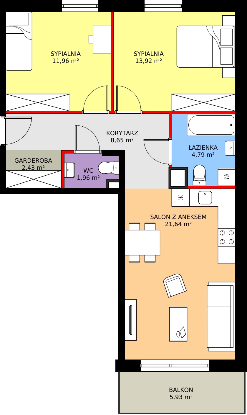 Zalety mieszkania 65.11 m², 2.C9