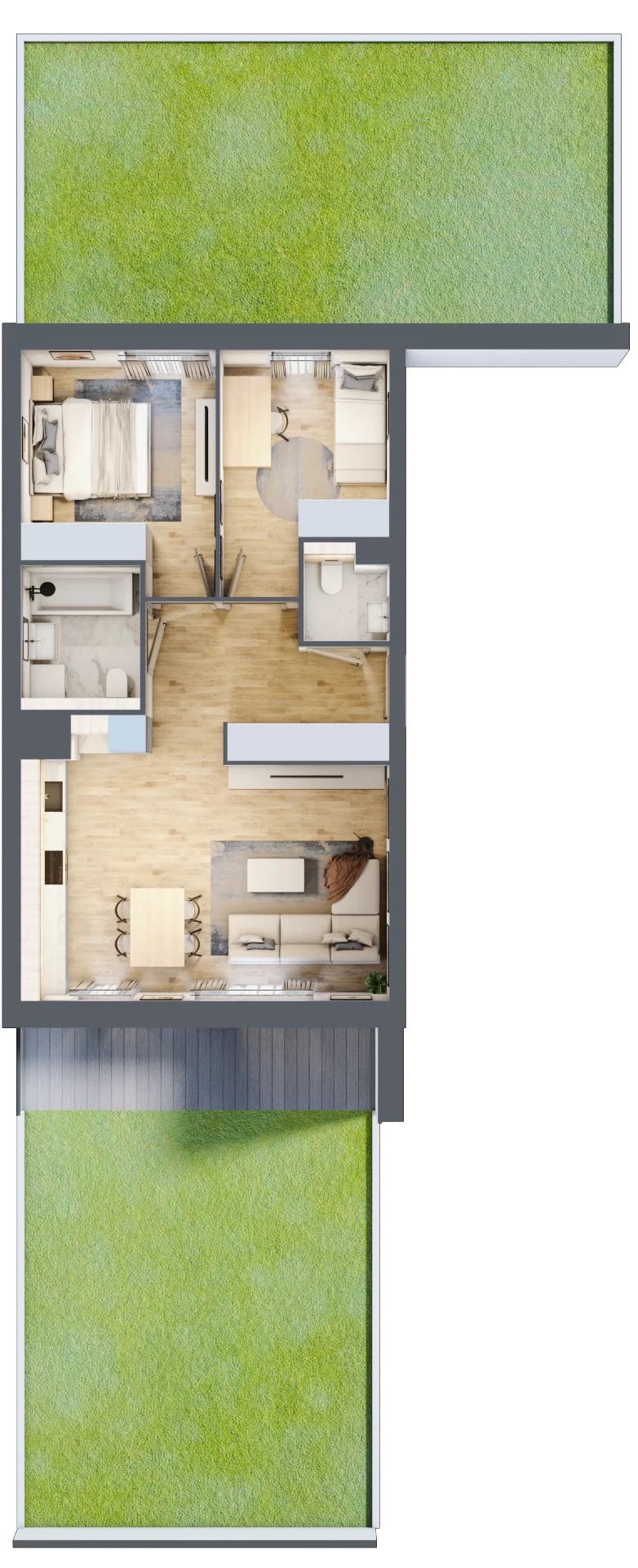3 pokoje, mieszkanie 60,72 m², parter, oferta nr 1D.0.173, Francuska Park VIIIB, Katowice, Osiedle Paderewskiego-Muchowiec, Muchowiec, ul. Szybowcowa