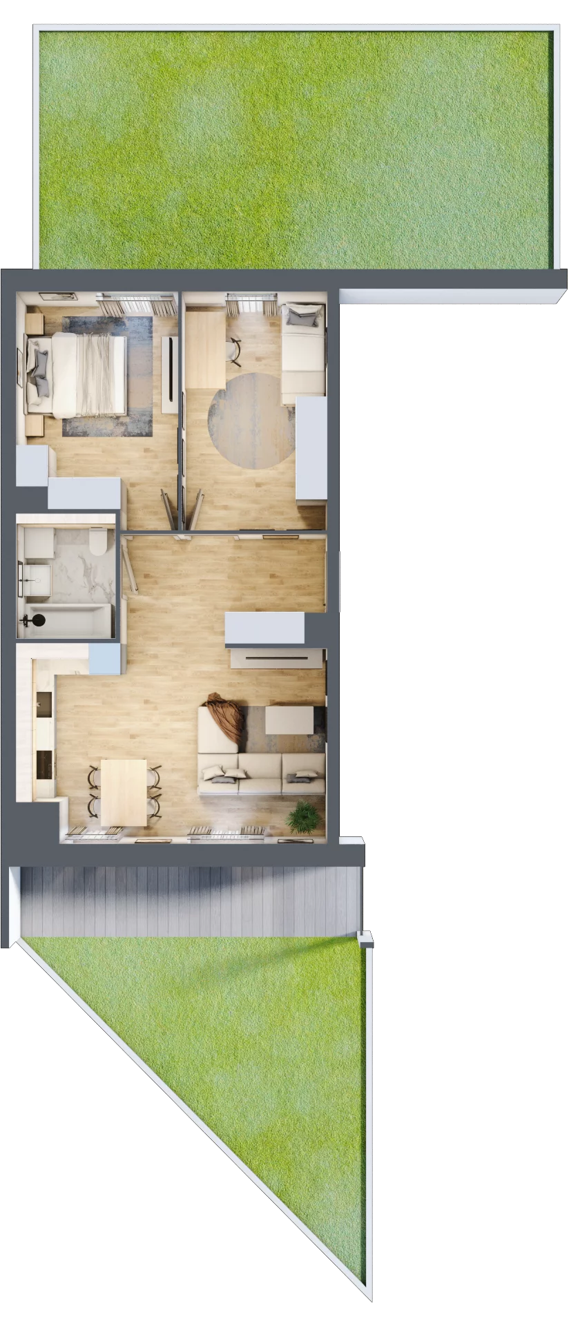3 pokoje, mieszkanie 60,25 m², parter, oferta nr 1C.0.149, Francuska Park VIIIB, Katowice, Osiedle Paderewskiego-Muchowiec, Muchowiec, ul. Szybowcowa